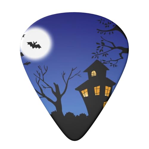 Evanem ギターピック エレクトリックウクレレピック用 オーガナイザー収納ボックス付き ハロウィンナイトベースピック アコースティックギター用 0.46mm 6個パック
