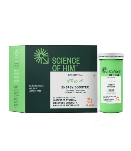 Science of Him All Rise Energy Booster Supplement For Men | 1500mg L-Arginine, 250mg L-Carnitine, Lycopene, Elemental Zinc Effervescent Tablets | Boost Performance, Energy, and Stamina | 60 Tablets Science of Him All Rise Energy Booster Supplement For Men | 1500mg L-Arginine, 250mg L-Carnitine, Lycopene, Elemental Zinc Effervescent Tablets | Boost Performance, Energy, and Stamina | 60 Tablets