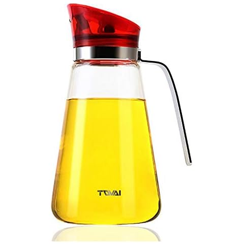 XiaoShenLu Essig und Ölflasche, Ölspender und Hohes Borosilikatglas Olivenöl Flasche Behälter Cover