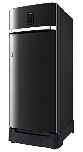 Image of Samsung 215L 3 Star Inverter Direct-Cool Single Door Digi-Touch Refrigerator Appliance (RR23C2F23BX /HL,Luxe Black) Base Stand Drawer