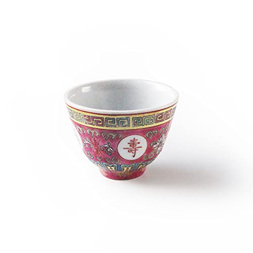 Oriental Red Pattern Ceramic Tea Cup