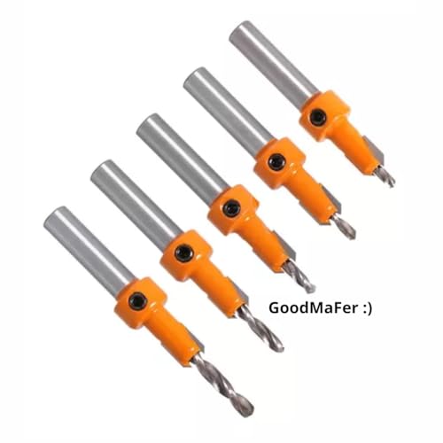 Kit De 5 Brocas Rebaixo De Parafuso Em Madeira Com Limitador