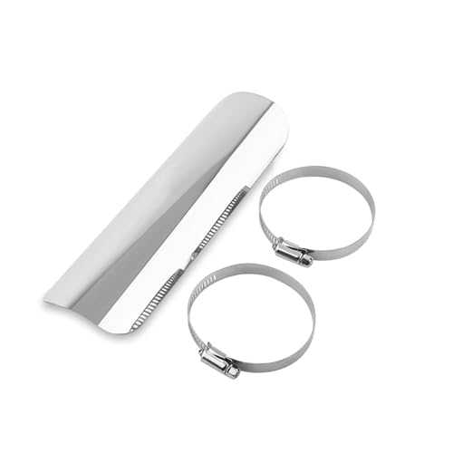 Jadeshay Escudo térmico Cubierta,Tubo del Silenciador de Escape Cubierta del Protector Térmico Tubo Protector del Talón Cubierta Recta Cubierta de aislamiento Protector (Plata)