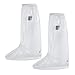 LQKYWNA Couvre-Chaussures Imperméable Couvre-Chaussures Antidérapant épaissi étanche à La Pluie Bottes De Pluie Résistantes à l'usure avec Fermeture à Glissière Et Réflecteur en Noir Et Blanc
