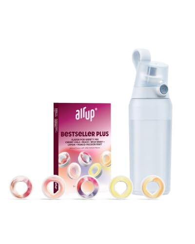 air up water bottle (27oz) original starter set in Glacier Blue with pods in 5 scents