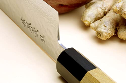 Yoshihiro Vg-10 46 Layers Hammered Damascus Nakiri Japanese Vegetable Knife 6.5'' (165Mm) Ambrosia Handle #TOP4