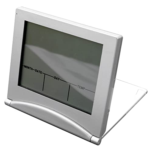 abbluebell Mini Reise Wecker Uhr, Digitaler LCD Display Faltbare Uhren mit Schlummer Hintergrundbeleuchtung Temperatur Datum Timer 12 / 24Hr Cover