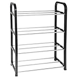 Acan Tradineur - Zapatero de Metal y plástico de 4 Niveles, Soporte para Calzado, estantería Multiusos para Zapatos, recibidor, Pasillo, Dormitorio (56 x 40 x 19 cm)