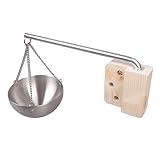Schale für ätherische Öle, Edelstahl, Saunabecher, Aromatherapie Schüssel, Ölbecherhalter mit Holzplatte und Schrauben, Aromatherapie