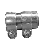 2 Inch Automotive Exhaust Clamp, Stainless Steel Butt Joint Band Clamp Sleeve Coupler, Universal Tube Connector Exhaust Clamp for Mufflers, Tubes