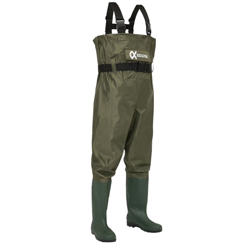 Duck and Fish PVC Chest Wader Boot Foot with Waist Belt2