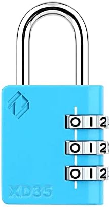 [ZARKER XD35] Small and Heavy Duty 3-Digit Combination Padlock for Suitcase, Locker, Gym, gate, shed, Tool Box and Door with Code - Emerald 1Pack