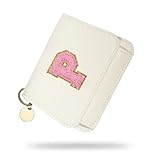 Cartera para niñas, carteras con iniciales para mujeres, cartera pequeña blanca para niñas con 5 ranuras para tarjetas, regalos de carteras personalizadas para niñas y mujeres, regalo de cumpleaños