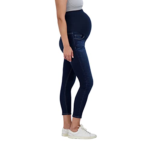 Savi Parker Women’s Maternity Jeans Over The Belly - Pregnancy Clothes For All Seasons, Maternity Pants – 27“ Inseam Dark Wash #TOP2