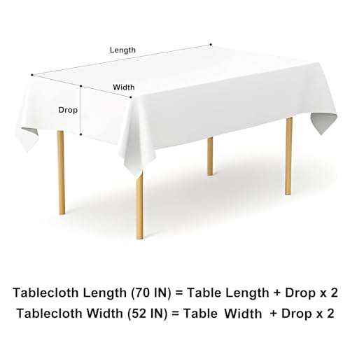 misaya Rectangle Waterproof Vinyl Table Cloth, Buffalo Flannel Backed Tablecloth, Wipeable Plastic Table Cover for Dinner, Kitchen, Outdoor (52" x 70", Aquamarine and White) by misaya - Image 8