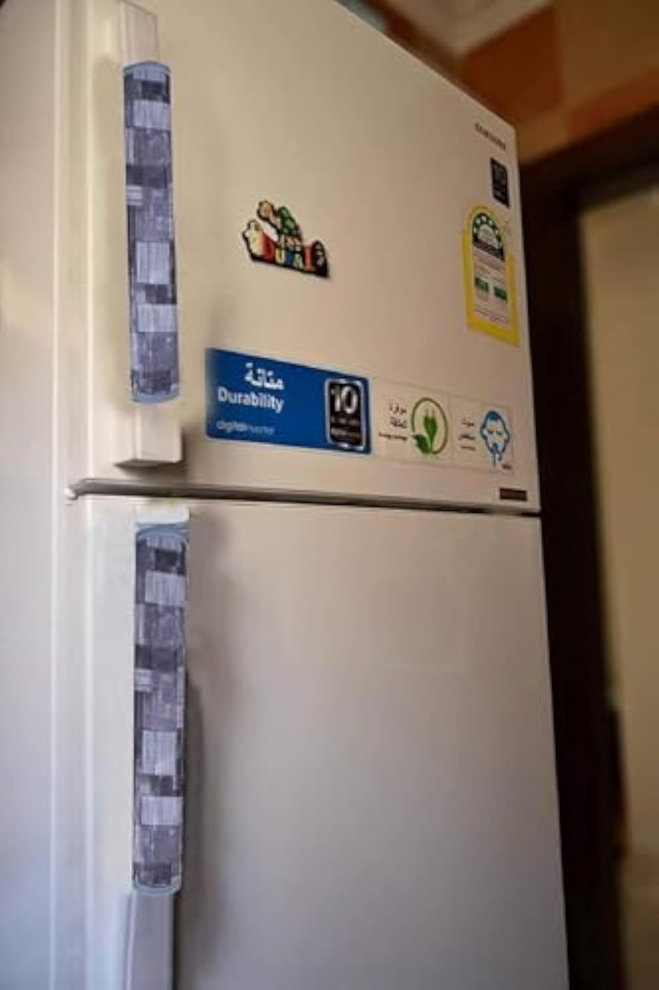 3D Checkered Design PVC Fridge Handle Cover