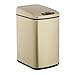 Produktbild Relaxdays Sensor Mülleimer 12l, eckiger Abfalleimer mit Deckel & Inneneimer, Küche & Bad, Automatik Mülleimer, gold
