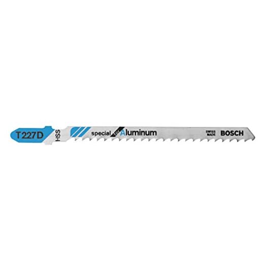 BOSCH T227D 5-Piece 4 In. 8 TPI Special for Aluminum T-Shank Jig Saw Blades