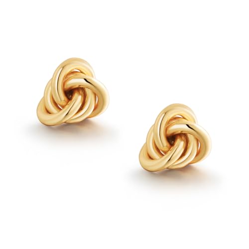 18K Gold Plated Sterling Silver Love Knot Stud Earrings2