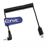 Eonvic Shutter Fernbedienung Spiralkabel 2,5 mm rechtwinklig auf S2 Stecker für Sony A6000/A6100/A6300/A6400/A6500/A6600/HX300HX350/HX400/RX0/RX10/RX0M2 Kamera
