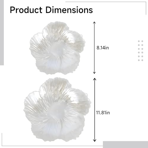 3 Platos Cargadores Decorativos de Vidrio en Forma de Flor miniatura 4