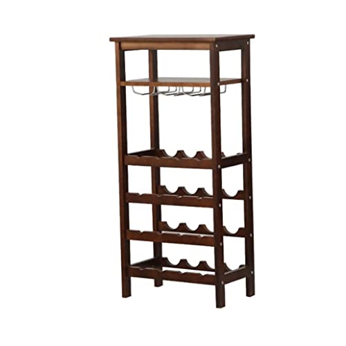 Estante de vino de madera sólida 44x26x100 cm miniatura 1