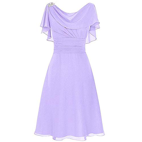 Aniywn Women Formal Wedding Bridesmaid Dress Plus Size High-Waist Party Ball Prom Gown Cocktail Dress Purple