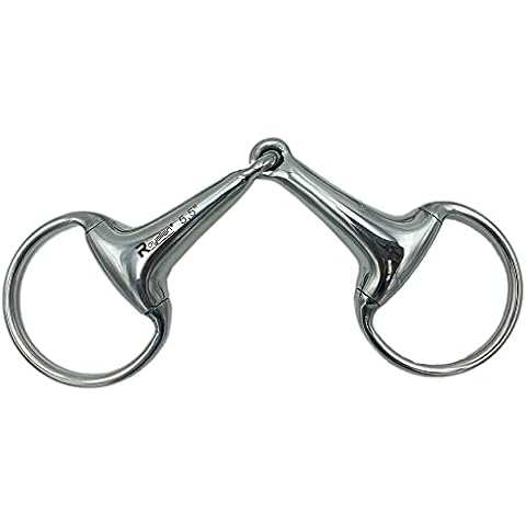 Royalian Equestrian Horse D-Ring Stainless Steel Bit Comfort Loose Strong Snaffle Equine All Purposes Non-Crooked Jointed Mor (5.5") Cover