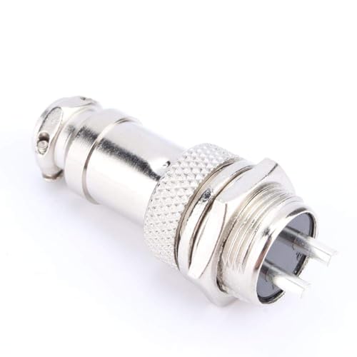 1 Juego de Enchufe de Aviación GX16, Accesorios de Audio Y Vídeo Conectores Adaptadores Enchufe 2 Pines Tipo Tornillo Conector de Cable de Aviación de Metal Macho Hembra