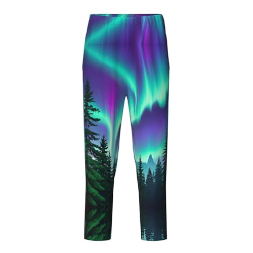 Pajama Pants Pajama Bottoms with Elastic Waistband Sleepwear Lounge Pants, Colorful Starry Sky Forest