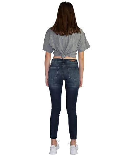 Articles of Society Womens Super-Soft Released Hem Cropped Jeans, Blue, 243