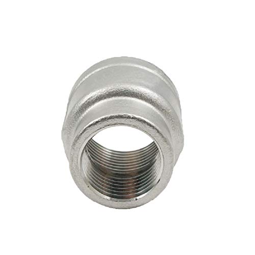 Beduan Stainless Steel Reducer Coupling, 3/4" x 1/2" Female NPT Reducing Cast Pipe Fitting(I.D X I.D:1" x 3/4")