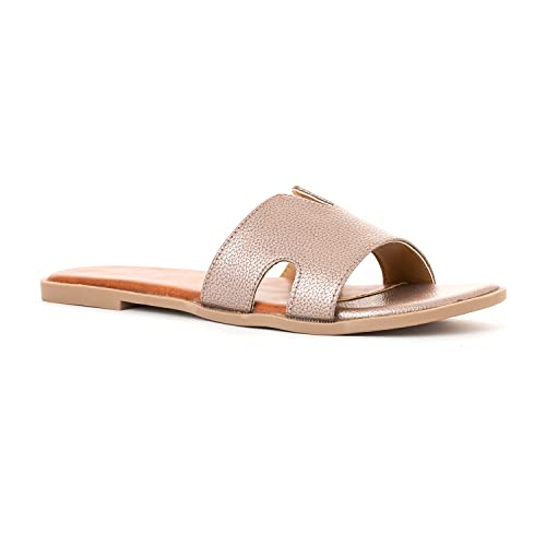 Image of Cleo Grey Mule Flat Sandal for Women