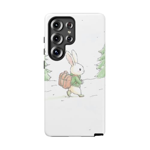 Coque Galaxy S25 Ultra Vert lapin forêt d'hiver rigide mate