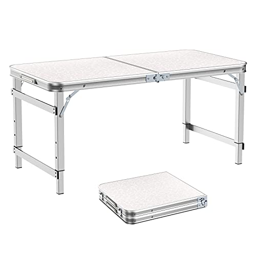 Ostazt 1.2M Mesa Plegable de Aluminio portátil para...