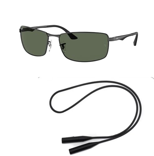 Ray-Ban RB3498 Sunglasses Bundle: RB 3498 002/71 Black Dark Green and Universal Anti-slip Silicone Leash2
