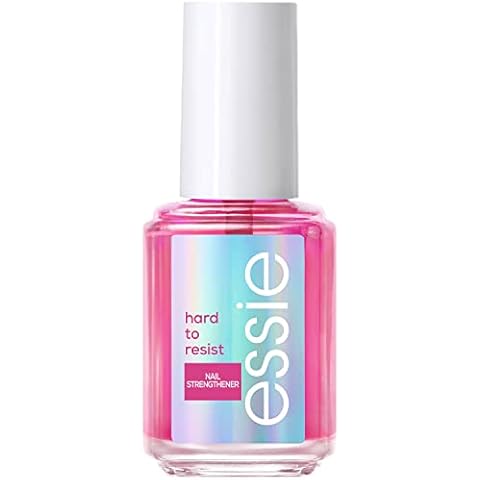 essie Nail Care Hard To Resist Nail Strengthener, Protect and Repair, Hardening Nail Treatment For Damaged Nails, Pink Tint, Glow and Shine 13.5 ml Cover