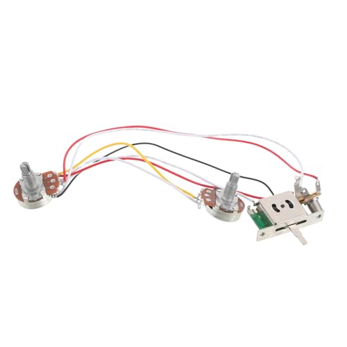 GETAJGHSD エレキギター配線ハーネスキット 有線ウェイトグルスイッチ ポテンショメータ搭載 標準 ジャック 精密音質 信号安定 プロ用練習兼