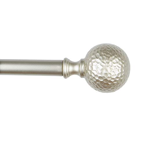 KAMANINA Curtain Rods 32 to 58 Inches (2.6-4.8ft), Antique Bronze Single Curtain Rod for Windows, 7/8 Inch Decorative Drapery Rod with Round Finials Antique Bronze 32-58"