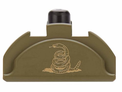 NDZ Performance Grip Plug for Glock Gen 4-5 with Backstrap – Heavyweight Brass – Fits G17 G19 G22 G23 G31 G34 G45 G47 – Cerakote ODG Finish, Don't Tread On Me Snake Only – Made in USA
