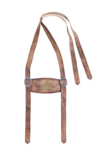 Image of Bavarian Suspenders for men | Authentic Lederhosen suspenders with buckles for Oktoberfest Costume