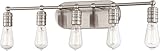 Minka Lavery 5136-84 Downtown Edison 5 Light Vanity Lighting, Brushed Nickel Finish