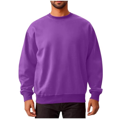 Men's Sweatshirt Basic Casual Long Sleeve Elastic Cuffs Trendy Soild Color Sweatshirts Tops Fashion Pullover Shirts