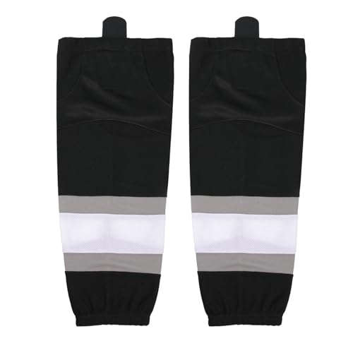 RVOKYE Pro Ice Hockey Socks for Training & Games – High-Density Mesh, Quick-Dry, Breathable Hockey Socks for Youth Adult. (HT08-Black, M)