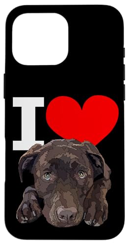 I Love Chocolate Lab Dog �u���E�� ���u���h�[�����g���o�[ ���l �X�}�z�P�[�X iPhone 16 Pro Max �p