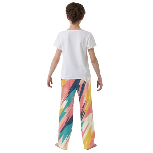 Boys' Pants Blue Pink Lightning Bolts Long Bottoms Jogger Pants Elastic Waist Trousers with Pockets S-XL3