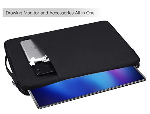 15.6 Inch Portable Monitor Case, Protective Carrying Sleeve Compatible with KYY MNN InnoView Most 16.1/15.6 in Monitors, Water Resistant Monitors Bag with Accessory Pocket, Black by CaseDeer - Image 3