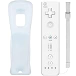 Tam88 Wii Remote Controller for Nintendo Wii/Wii U - Replacement With Silicone Case & Wrist Strap (White)