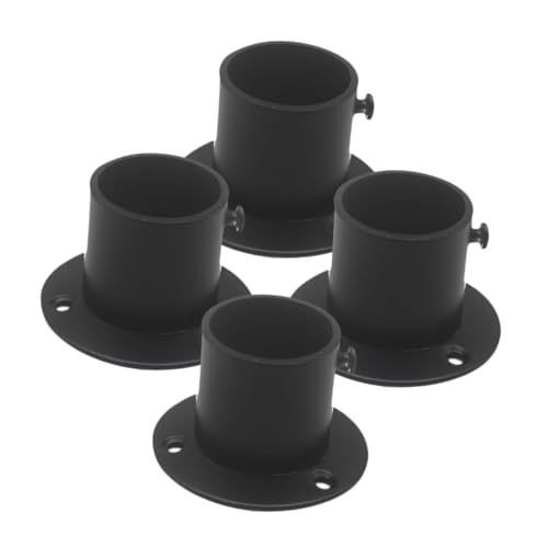 OUNONA 4pcs Stainless Steel Towel Rod Socket Shower Curtain Rod Holders Easy Installation Flange Brackets Resistant and Versatile Design