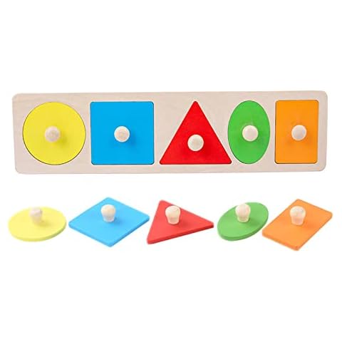 Richolyn Sorter Puzzle, Wooden Multiple Shape Puzzle, Baby Wooden Shape Puzzles, Geometric Wooden Jigsaw Puzzle, Jumbo Knob Wooden Puzzle, Sensorial Toy For Kids, Preschool Educational Toy Cover